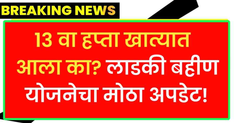 13 वा हप्ता खात्यात आला का? लाडकी बहीण योजनेचा मोठा अपडेट!